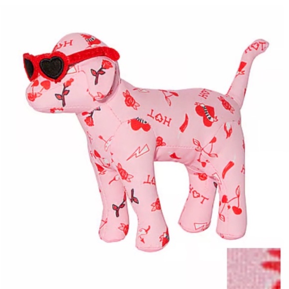 PINK Victoria's Secret Other - PINK Victoria's Secret Pink Plush Dog Toy with Red Accents